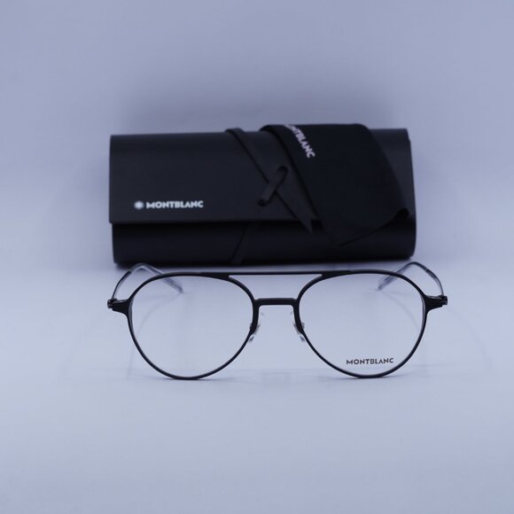 Montblanc MB0195O 001 Aviator Eyeglasses 55mm – Black - Picture 4 of 10